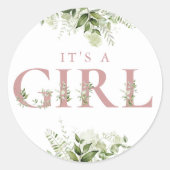 Die Dusche ist eine Rose-Blumendusche aus Girl Dus Runder Aufkleber (Vorderseite)