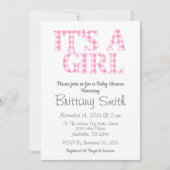 Die Dusche ist einfach in Rosa und Weiß gehalten Einladung (Vorderseite)