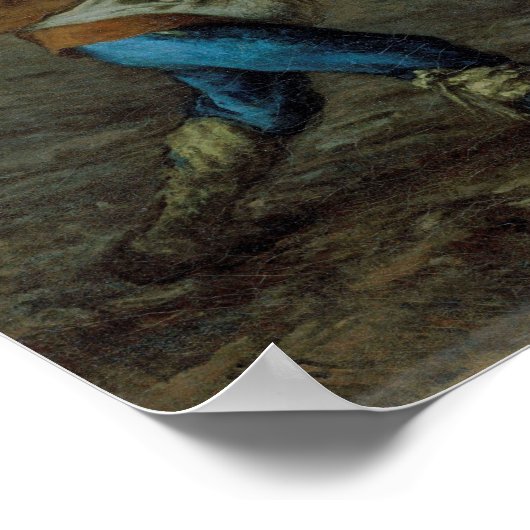 Die Dusche, Jean-Francois Millet Poster (Ecke)