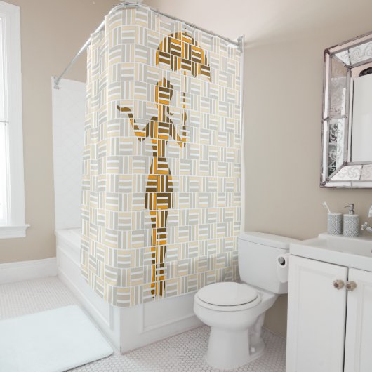 Die Dusche: Regenschirm in der Dusche Duschvorhang (Beispiel)