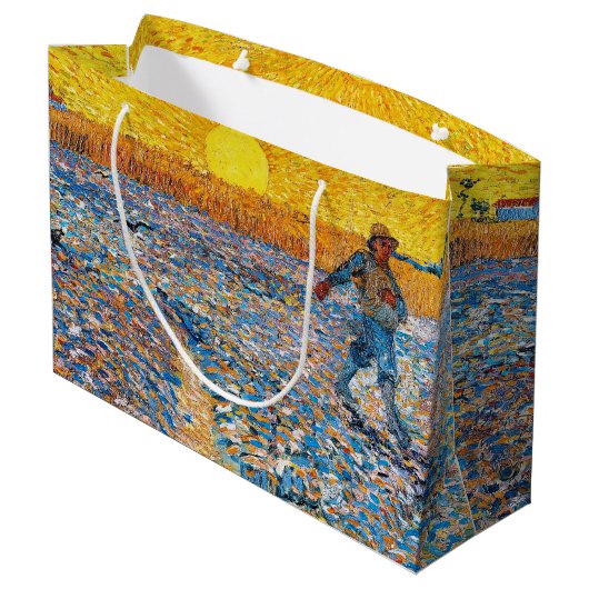 Die Dusche, Van Gogh große Geschenktasche Geschenktüte (Rückseite Schrägansicht)