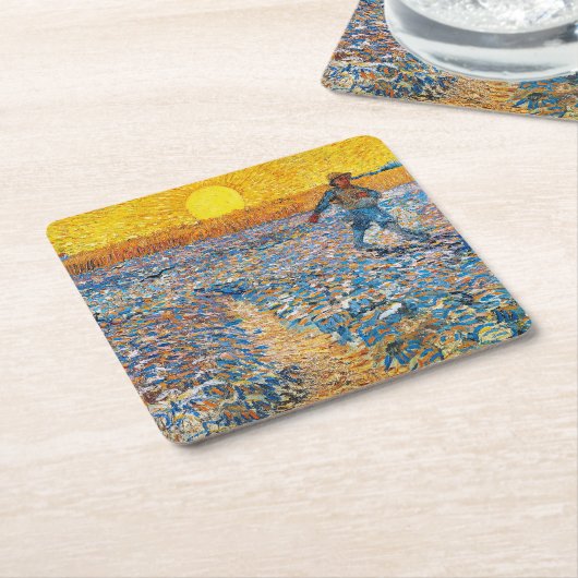 Die Dusche, Van Gogh Rechteckiger Pappuntersetzer (angewinkelt)