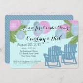 Die Dusche von Beach Lanterns Couple Einladung (Vorne/Hinten)