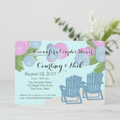 Die Dusche von Beach Lanterns Couple Einladung (Stehend Vorderseite)