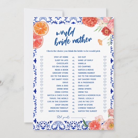 Die Dusche wäre eher eine Bridge-Spielkarte Einladung (Vorderseite)