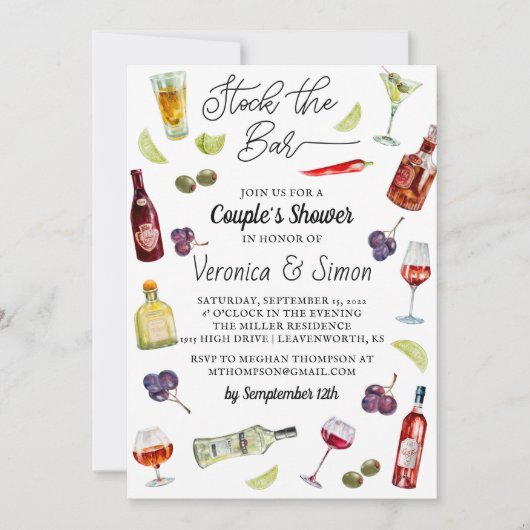 Die Duscheinladung des Bar sichern Einladung (Vorderseite)