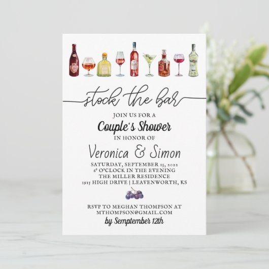 Die Duscheinladung des Bar sichern Einladung (Stehend Vorderseite)