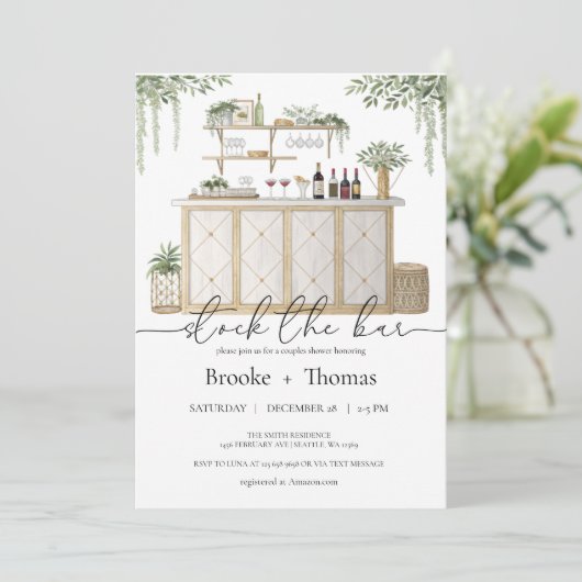 Die Duscheinladung des Bar sichern Einladung (Stehend Vorderseite)