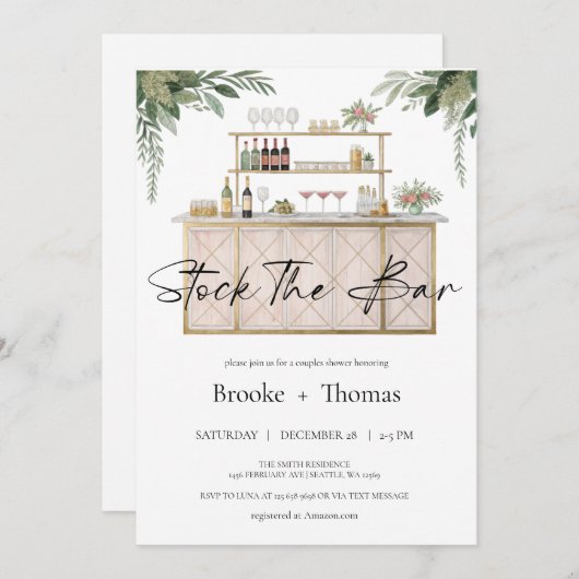 Die Duscheinladung des Bar sichern Einladung (Vorne/Hinten)