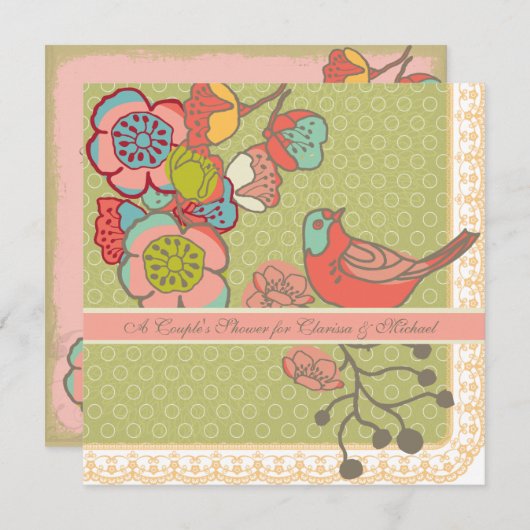 Die Duschen-Einladung des Wedding launische Einladung (Vorne/Hinten)