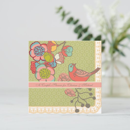 Die Duschen-Einladung des Wedding launische Einladung (Stehend Vorderseite)