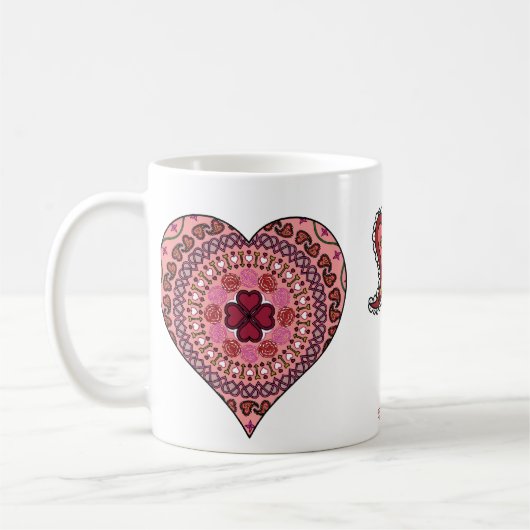 Die Ebenen der Herz-Tasse Kaffeetasse (Links)