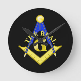 Die echte G-Freimaurerei Runde Wanduhr