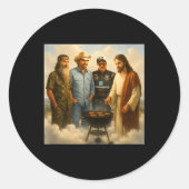 Die echte Gang trifft sich im Himmel Phil Funny Me Runder Aufkleber (Vorderseite)