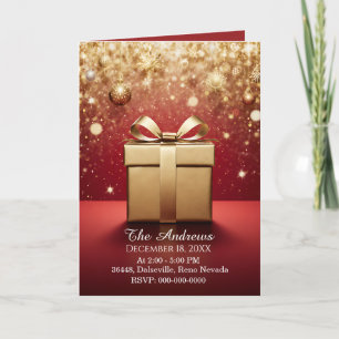Die echte Geschenk-Gold-Weihnachtsgeschenk-Einladu Karte