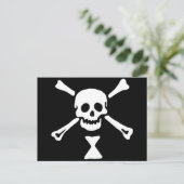 Die echte Piratenflagge von Emanuel Wynne Postkarte (Stehend Vorderseite)