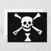 Die echte Piratenflagge von Emanuel Wynne Postkarte (Vorne/Hinten)