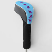 Die echten Magenta-Panthers Golf Headcover (angewinkelt)