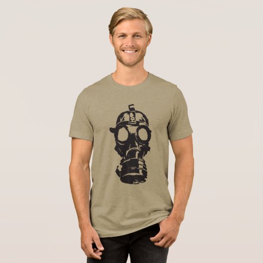 Die Edgy Vibe mit Cooler Retro-Gasmaske einbinden Tri-Blend Shirt (Vorderseite voll)