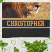 Die edle Löwe-Fotografie Geschirrtuch (Gefaltet)