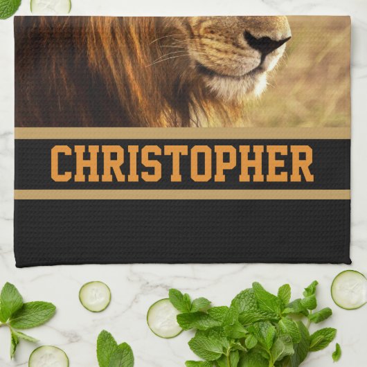 Die edle Löwe-Fotografie Geschirrtuch (Gefaltet)