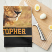 Die edle Löwe-Fotografie Geschirrtuch (Viertel Falte)