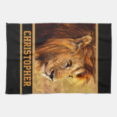 Die edle Löwe-Fotografie Geschirrtuch (Horizontal)