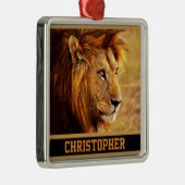 Die edle Löwe-Fotografie Ornament Aus Metall (Rechts)