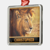 Die edle Löwe-Fotografie Ornament Aus Metall (Links)