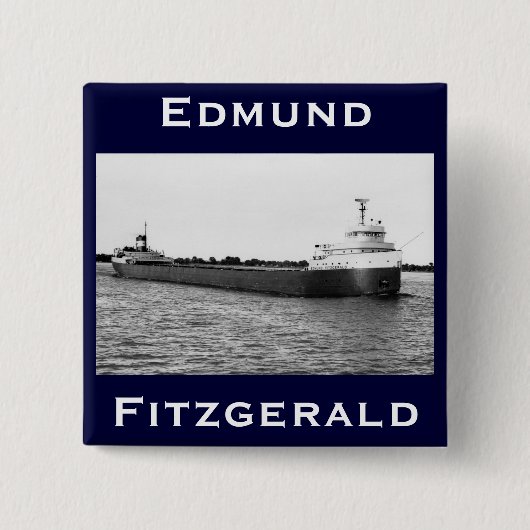 Die Edmund Fitzgerald auf dem St. Clair River Button (Vorderseite)