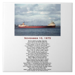 Die Edmund Fitzgerald mit Besatzungsnamen Fliese