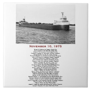 Die Edmund Fitzgerald mit Besatzungsnamen Fliese