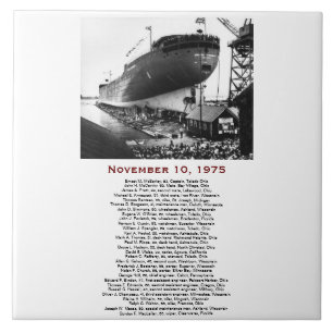 Die Edmund Fitzgerald mit Besatzungsnamen Fliese