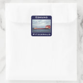 Die Edmund Fitzgerald Quadratischer Aufkleber (Tasche)