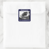Die Edmund Fitzgerald Quadratischer Aufkleber (Tasche)