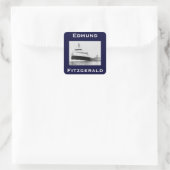 Die Edmund Fitzgerald Quadratischer Aufkleber (Tasche)