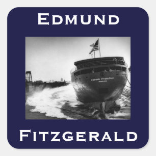 Die Edmund Fitzgerald Quadratischer Aufkleber