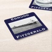 Die Edmund Fitzgerald Rechteckiger Pappuntersetzer (angewinkelt)