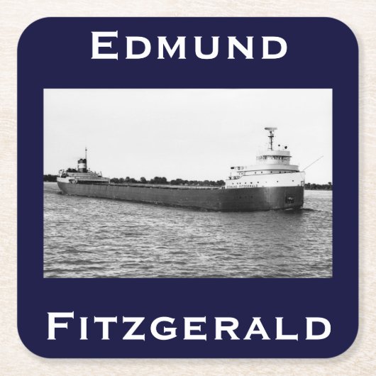 Die Edmund Fitzgerald Rechteckiger Pappuntersetzer (Vorderseite)