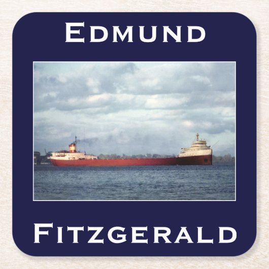 Die Edmund Fitzgerald Rechteckiger Pappuntersetzer (Vorderseite)