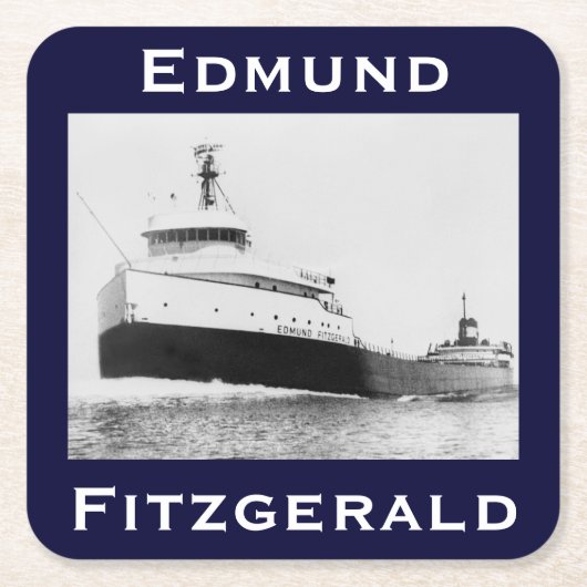 Die Edmund Fitzgerald Rechteckiger Pappuntersetzer (Vorderseite)