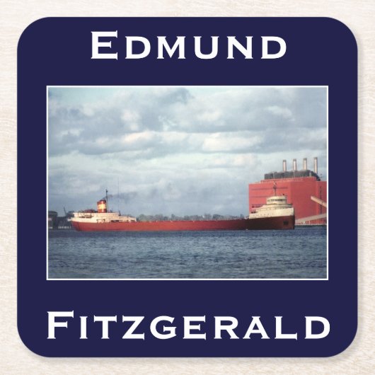 Die Edmund Fitzgerald Rechteckiger Pappuntersetzer (Vorderseite)