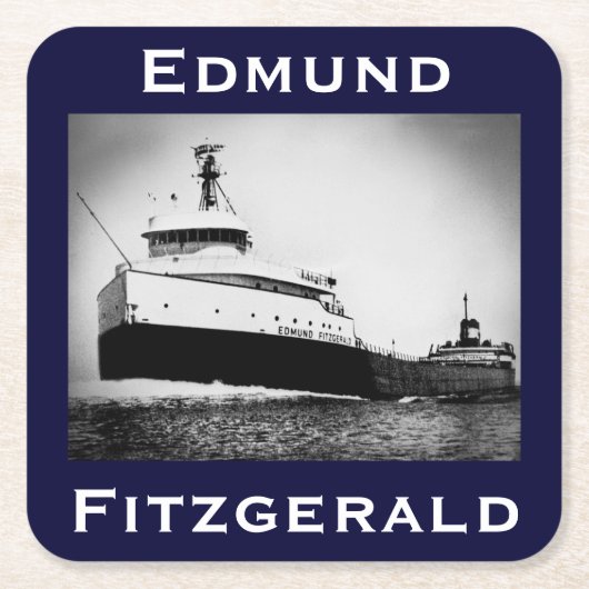 Die Edmund Fitzgerald Rechteckiger Pappuntersetzer (Vorderseite)