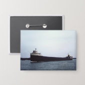 Die Edmund Fitzgerald Vintage Great Lakes Schiff Button (Vorderseite/Rückseite)