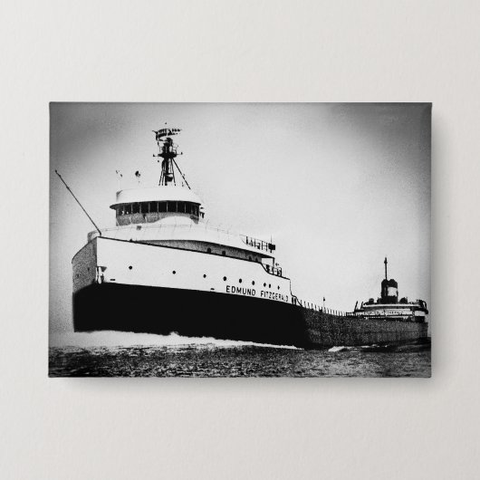 Die Edmund Fitzgerald Vintage Great Lakes Schiff Button (Vorderseite)
