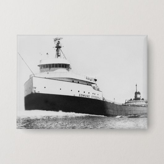 Die Edmund Fitzgerald Vintage Great Lakes Schiff Button (Vorderseite)