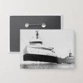 Die Edmund Fitzgerald Vintage Great Lakes Schiff Button (Vorderseite/Rückseite)