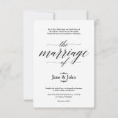 Die Ehe der einfachen Hochzeitseinladung Einladung (Vorderseite)