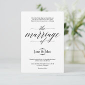 Die Ehe der einfachen Hochzeitseinladung Einladung (Stehend Vorderseite)