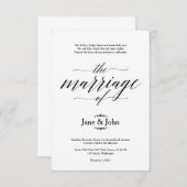 Die Ehe der einfachen Hochzeitseinladung Einladung (Vorne/Hinten)